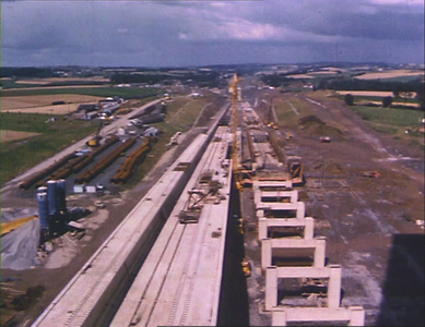 Une vue aerienne du plan incliné de Ronquières
